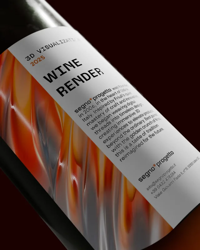 Rendering fotorealistico della bottiglia